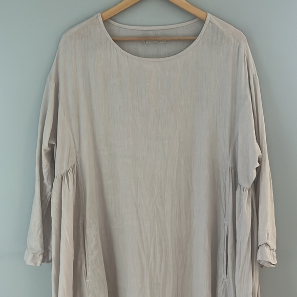 Metta Melbourne Olivia Dress in 100% Linen, Taupe, O/S - Picture 9 of 12